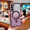 Для Samsung Galaxy S24 S23 S22 S21 S20 Plus Note 20 Ultra S20FE S21FE S23FE блестящий магнитный чехол Magsafe, мягкий блестящий женский чехол
