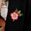 Women Brooch Enamel Flower Dripping Oil Anti-slip Wear-resistant Suit Coat Collar Hat Scarf Decoration Clothes Pin Prom Party Garment Jewelry