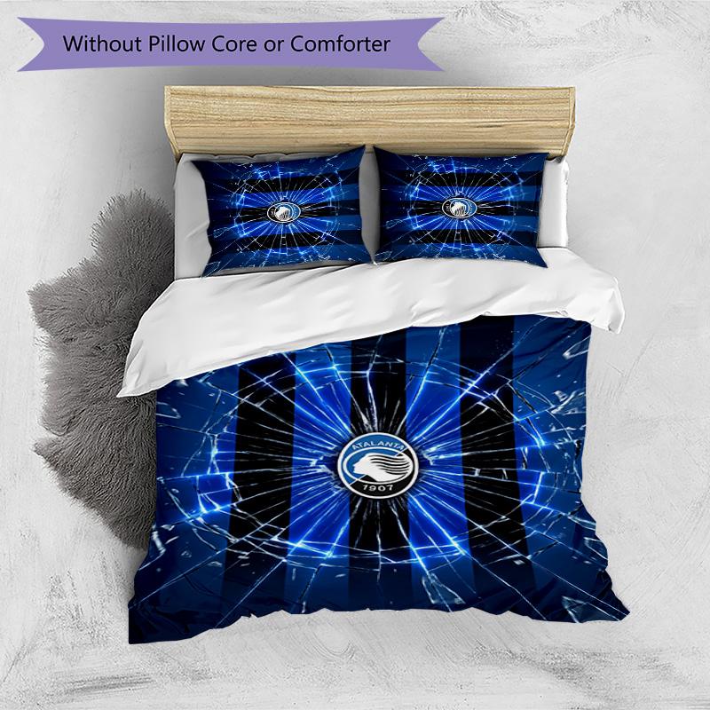 Atalanta FC Printed 3PCS Bedding Set Breathable Duvet Cover with Pillowcases Decorative Bed Linen for Bedroom Home