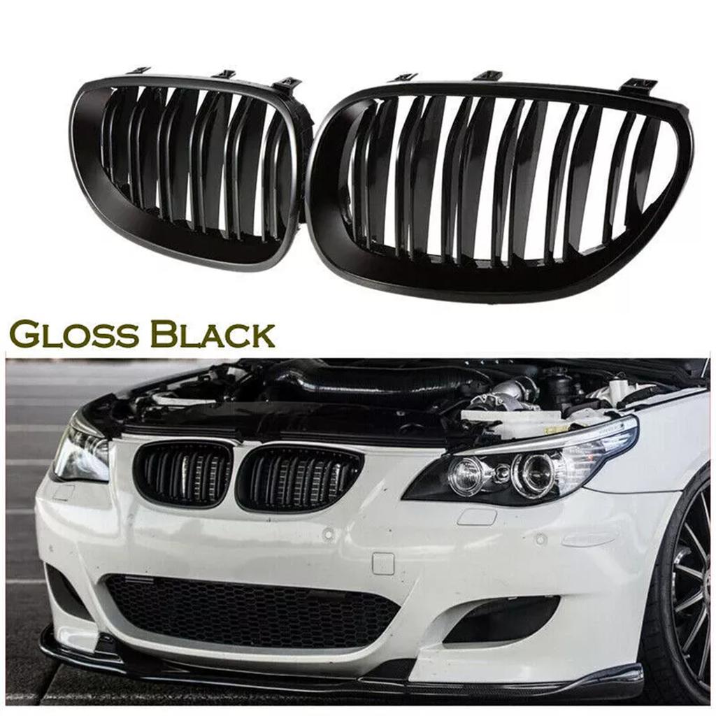 For BMW E60 E61 M5 5 Series 520i 545i 550i 535i 2003-2010 Front Bumper Kidney Racing Grille Car Double Line Sport Grill