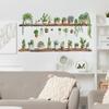 Fun-f236 Fresh Wooden Shelving Green Plant Potted Bedroom Living Room Study Background Landscaping Wall Sticker
