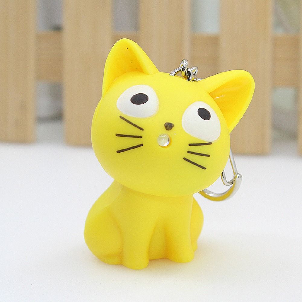 Model Doll Sound Light Keychain Animal LED Cat Keyring Chi's Cat Keychain Festival Gifts