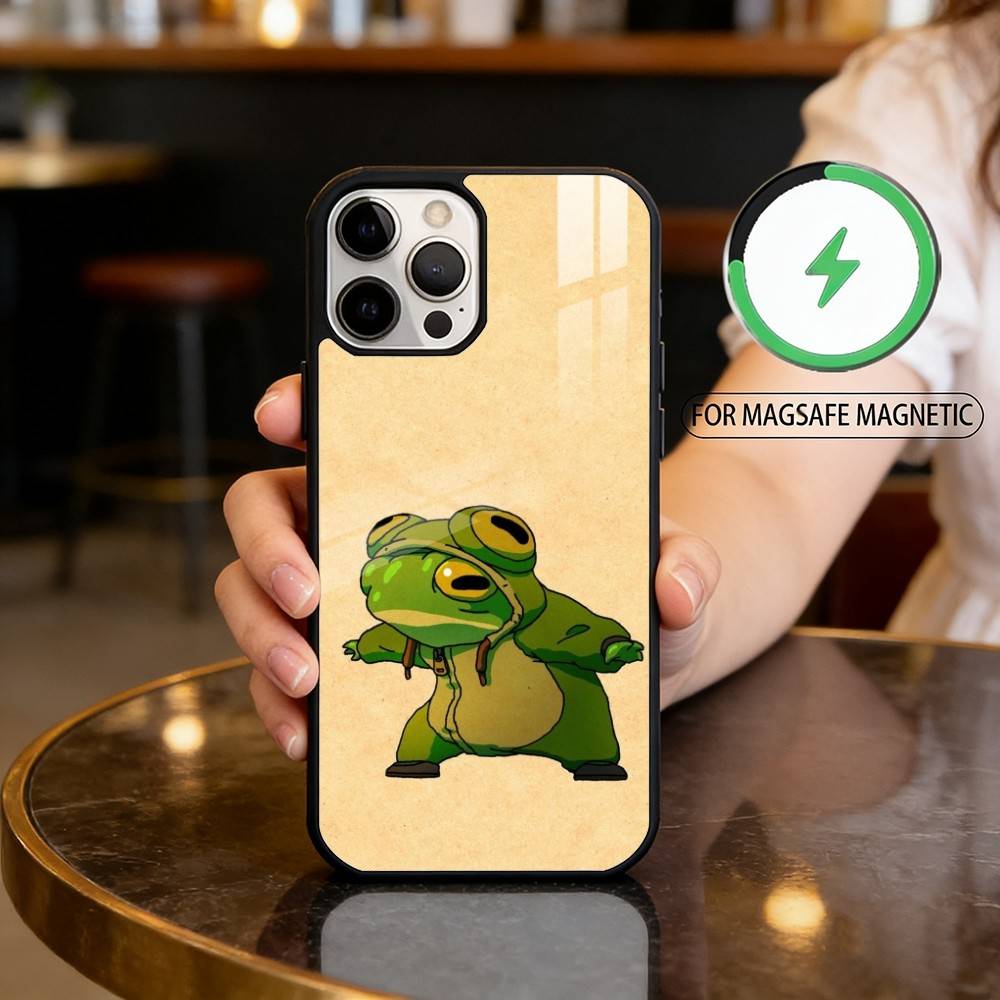 T-The F-Frog C-Cute Magnetic For Magsafe Wireless Charging Phone Case For iPhone17,16,15,14,13,12,11 Plus,Pro Max