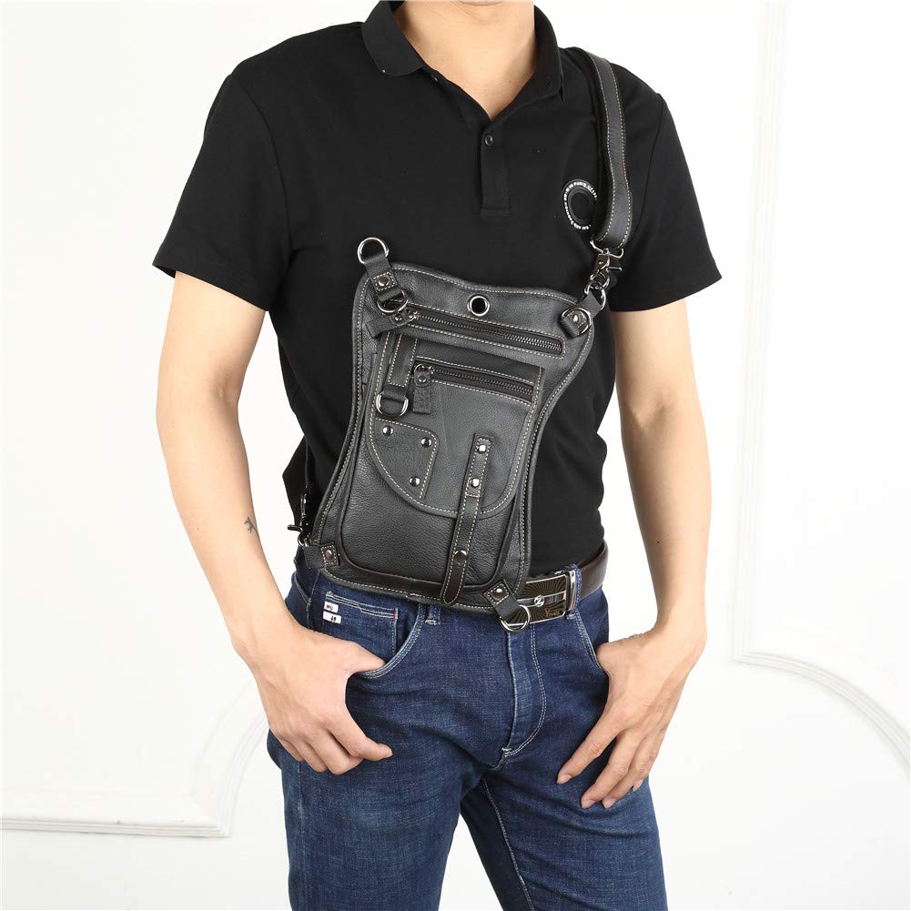 Meigardass Сумка на ногу из натуральной кожи для ношения на талии, бедре, плече, кроссбоди с карманом для смартфона, для мотоциклов, мужская сумка, сумка, сумка, сумка, многофункциональная
