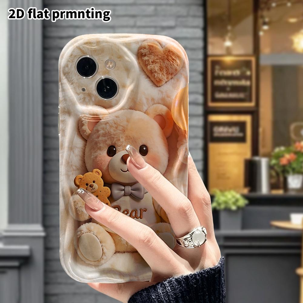 Phone case: 2D flat, suitable for iPhone 18 17 16 15 14 13 12Pro protective case, phone decoration, cookie bear, perfect Christmas and Halloween holid