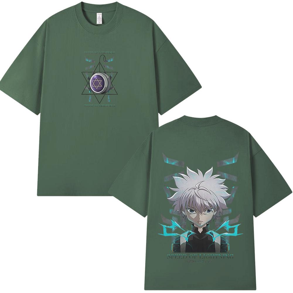 Japanese Anime Hunter X Hunter Killua Zoldyck Tshirt Unisexs Women Fashion Short Sleeve T Shirt Cotton Casual Oversized Tshirts