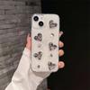 Серебристый чехол для телефона с бантом из бусин для iPhone17promax Эпоксидный Роскошный Женский Модель 14 для Apple 15 Жемчужный 13
