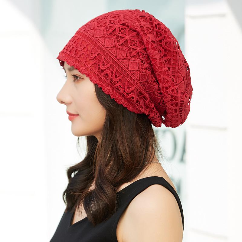 Женская дышащая кружевная шапочка-бини – Тонкий вязаный платок для покрытия волос