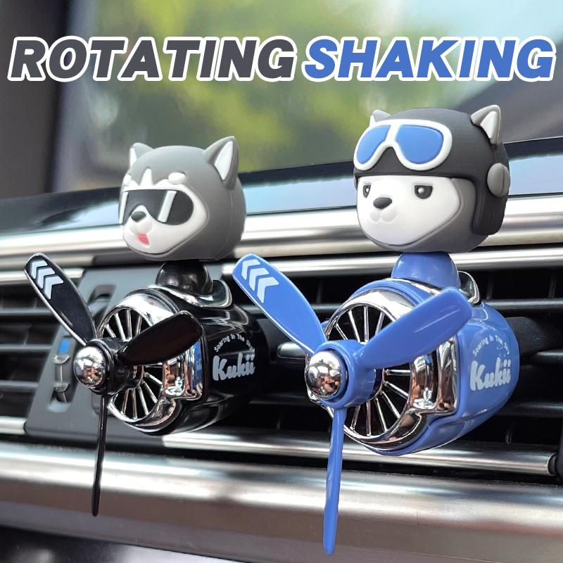 No perfume DIY fragrance head shake rotate propeller plane cool fun dog pilot car air fresheners accessories decoration diffuser