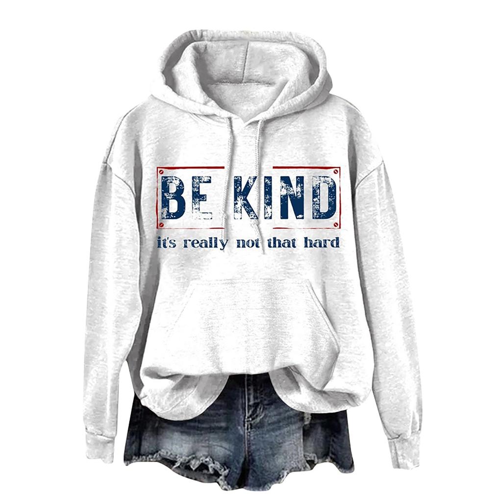 Женские топы Толстовка с принтом Круглый вырез С капюшоном Повседневная