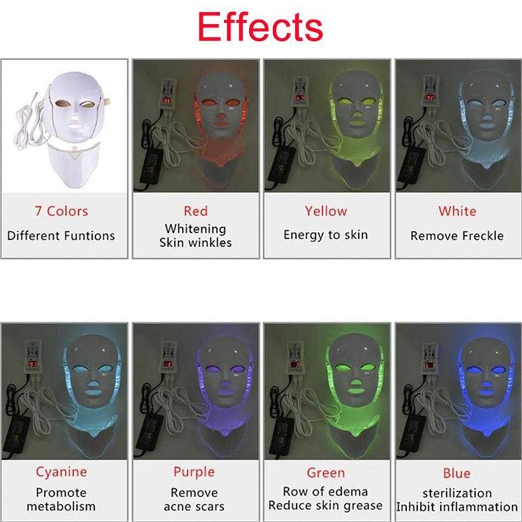 7 Colors Led Facial Mask Machine Light Photon Therapy Acne Face And Neck Set Beauty Led Light Treatment Skin Rejuvenation