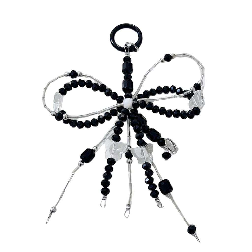 Beaded 3D Bowknot Charm Keychain Pendant Delicate Backpack Charm Fashion Phone Accessory Suitable for Various Occasion