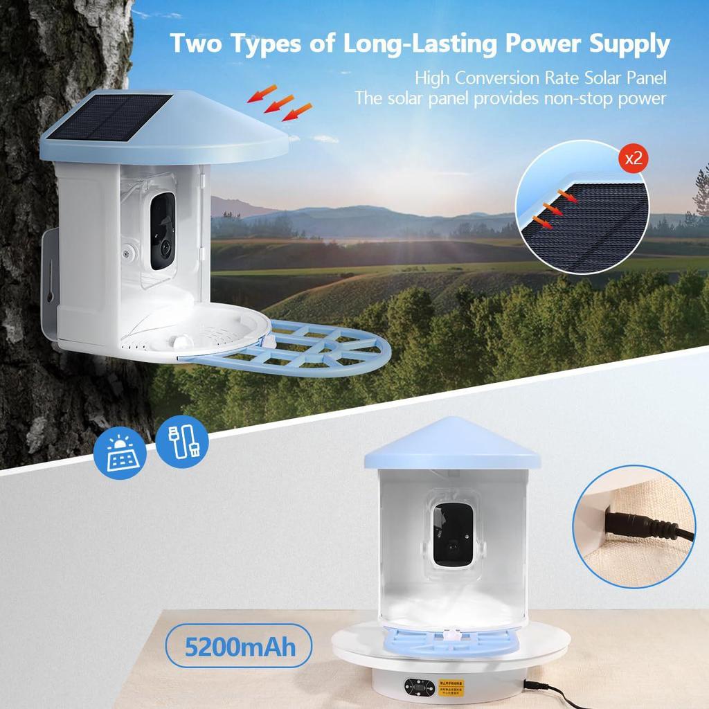 Wireless Smart Bird Feeder Camera with Real-Time Monitoring