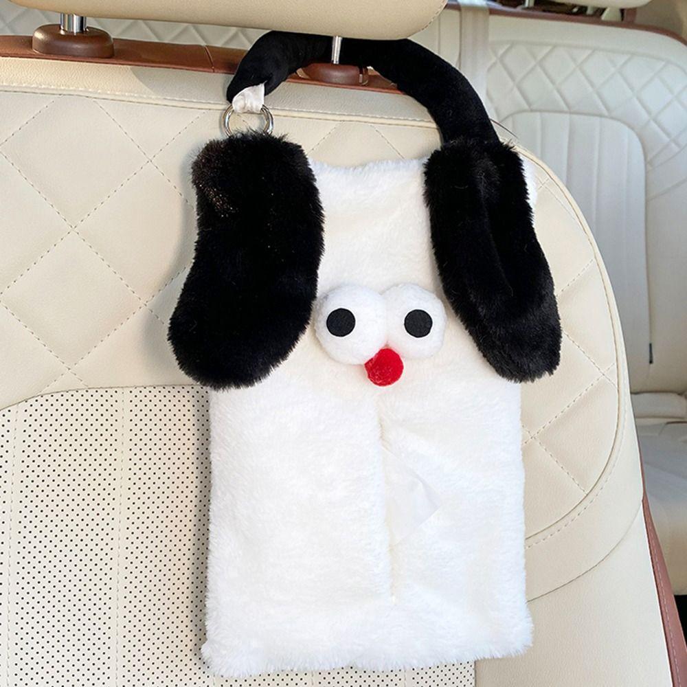 Animal Shape Hanging Armrest Box Creative Seat Back Tissue Hanging Bag Puppy Car Tissue Box Girls