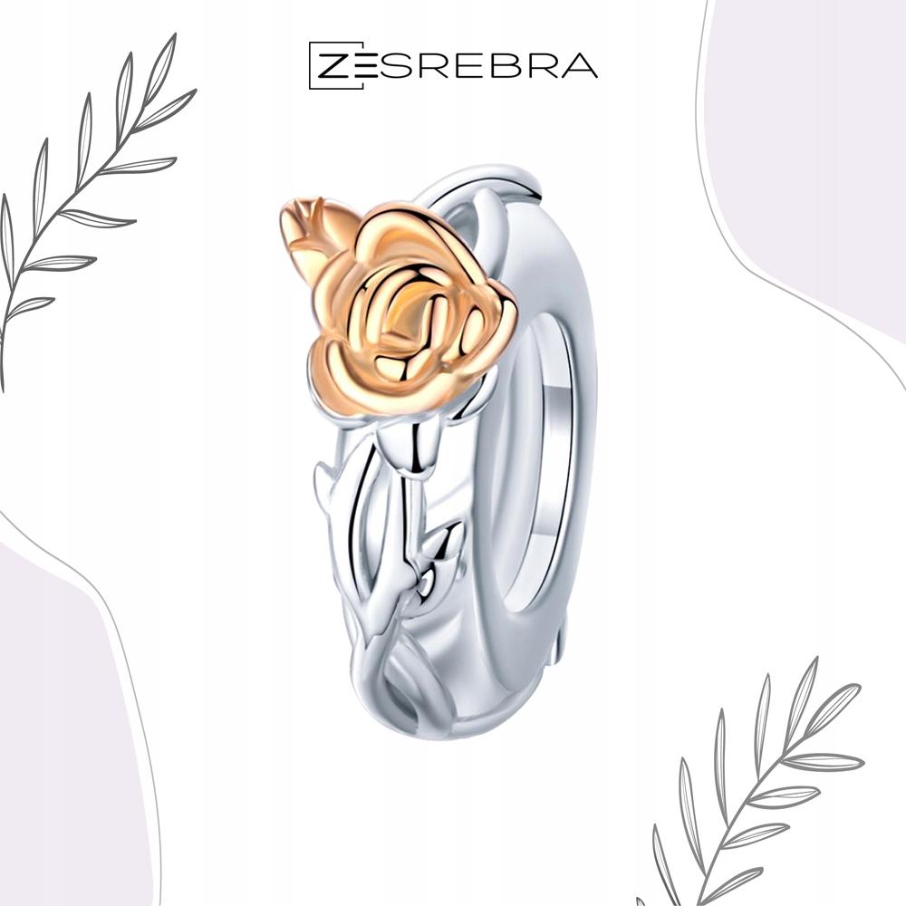 Charms With Rose 925 Bead Pendant S925 Plated Beads Twig