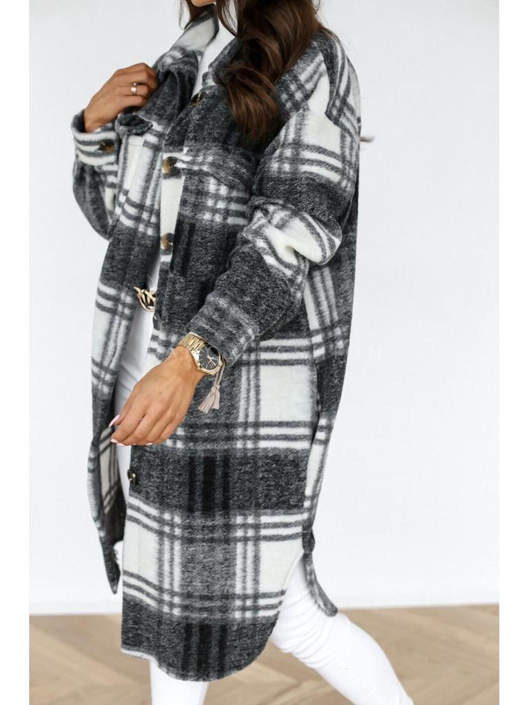 Модная в 2025 году клетчатая рубашка-куртка с длинным рукавом для весны и осени