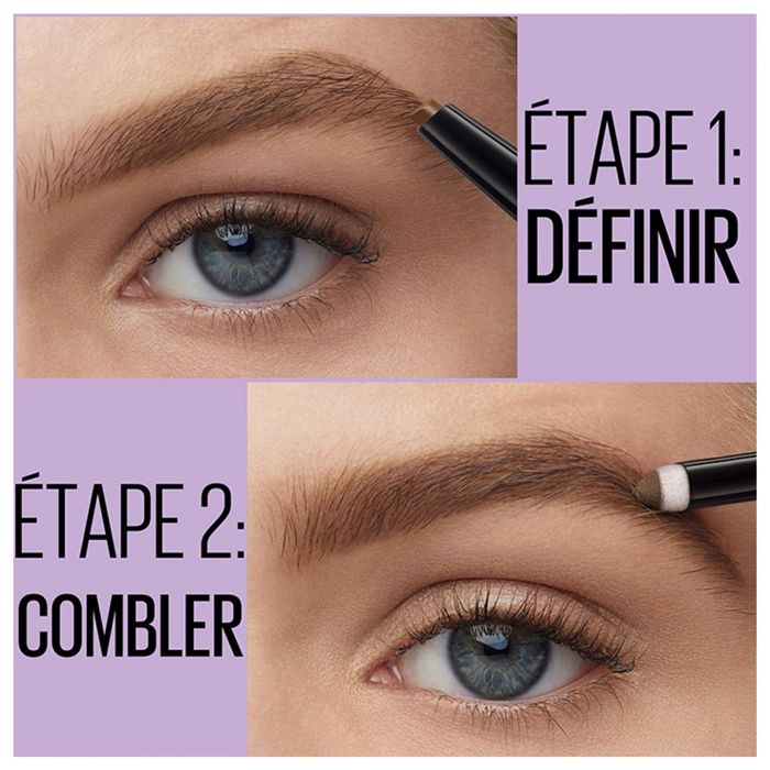 Crayon et poudre à sourcils 2-en-1 Brow Satin MAYBELLINE NEW YORK - 01 Dark blond