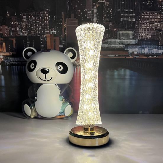 Беспроводная лампа из искусственного кристалла, 3 цветовых режима, регулируемая яркость, светодиодный светильник на батарейках с сенсорным управлением