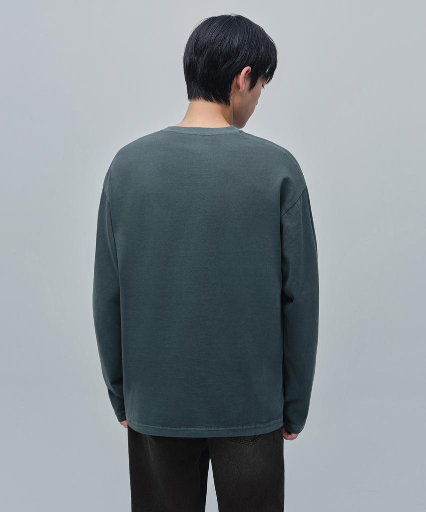 MUSINSA STANDARD Pigment Relaxed Crew Neck Long Sleeve T-Shirt [Peacock Blue]