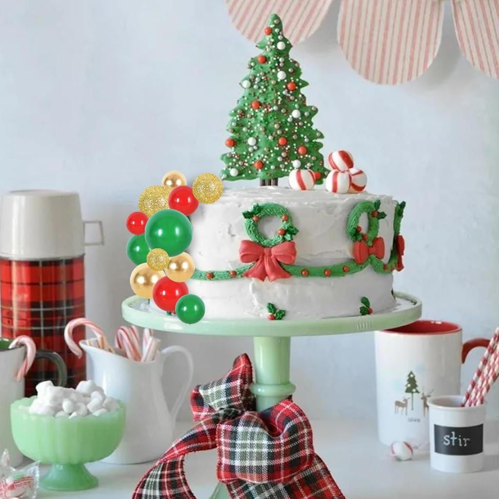 40 шт. шарики для украшения торта мини-шарики украшения торта зеленые красные золотые палочки пенопластовые шарики DIY торт топпер вставки шарики декор торта