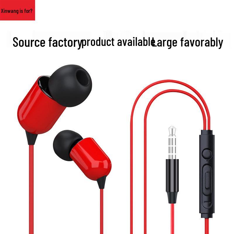In-ear Wired Earphones with Remote Control & Microphone, Noise-Cancelling, Compatible with Android, Xiaomi, Oppo, 3m Cable, High Sensitivity