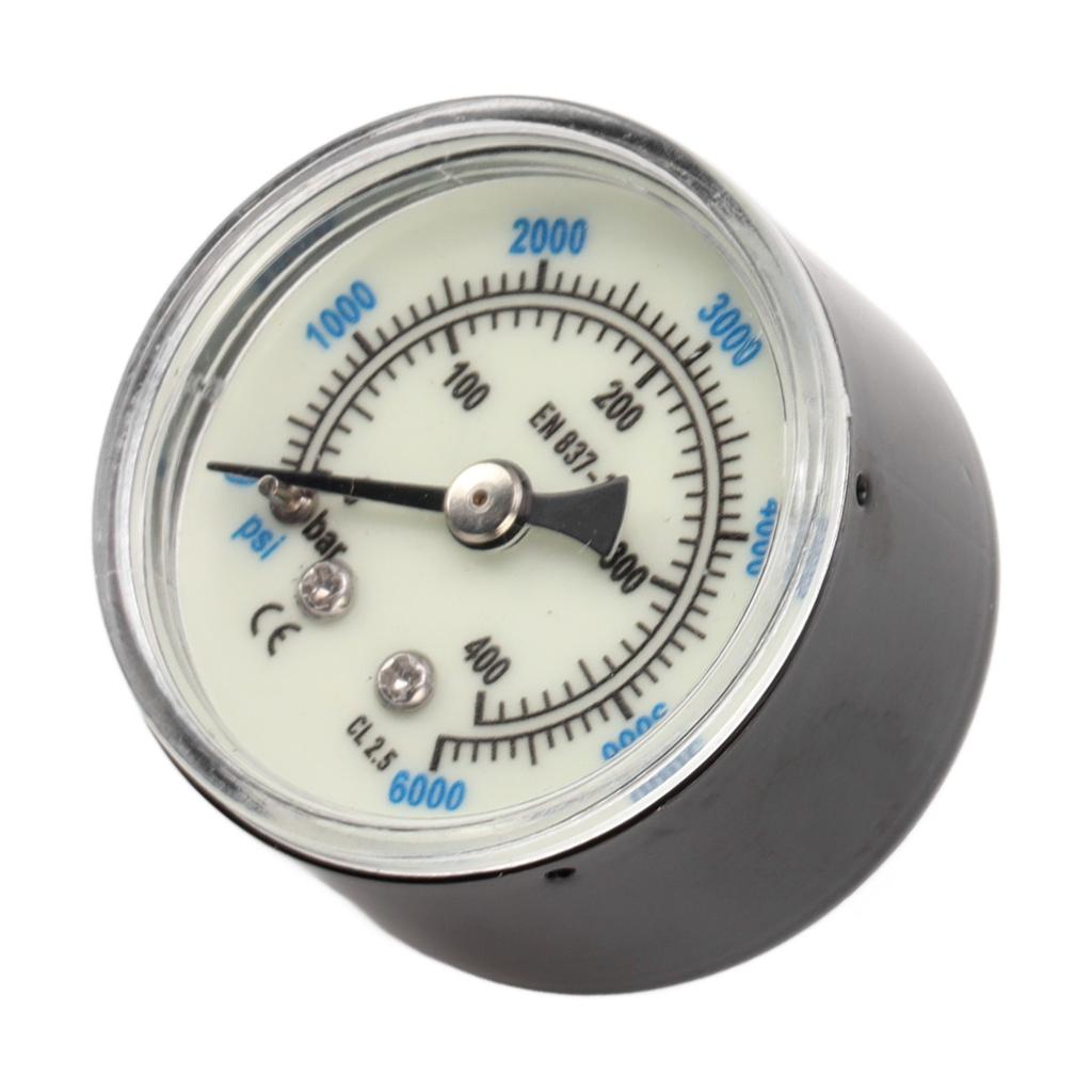 6000 Psi CO2 Pressure Gauge 1/8npt Thread Air Pressure Gauge Double Scale Luminous Carbon Dioxide