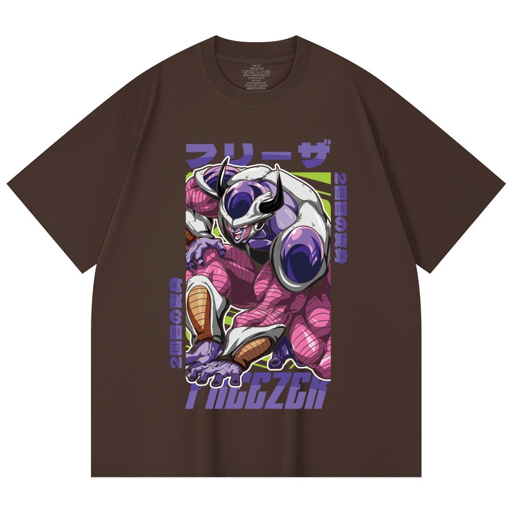 230 г/м² 100% хлопок Dragon Ball V72 Принт Короля Холода Унисекс Тяжелая Хлопковая Футболка