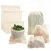 Reusable Cotton Mesh Bag Light Weight Drawstring Bag New Mesh Shopping Bag  Fruit Storage