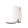 White Black Women Ankle Boots High Heel Small Big Size 33 52