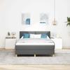 Box Spring Bed with Mattress Dark Gray 190 x 140 cm Fabric