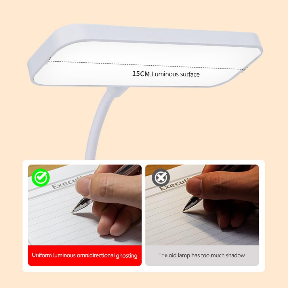 Светодиодная настольная лампа с защитой глаз и зажимом, перезаряжаемая через USB, 360°, гибкая настольная лампа для чтения в спальне, ночник