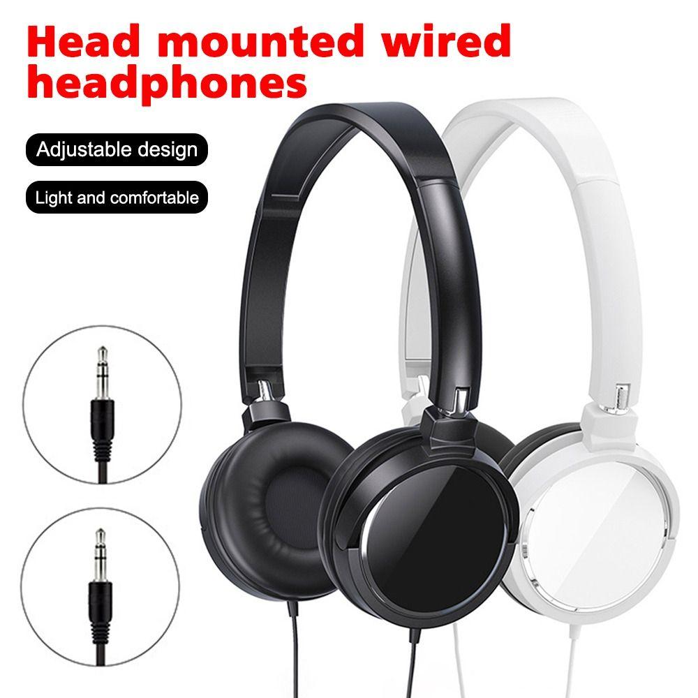 Soft Ear Pads Wired Headphones Lightweight Computer Headphones Head Mounted Earphones Computer Use