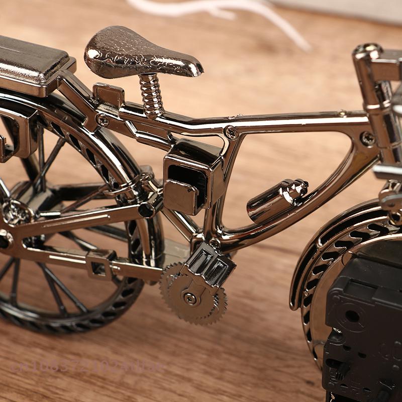 1 Pc Vintage Arabic Numeral Bicycle Shape Creative Table Alarm Clock Home Decor Room Desktop Decoration Crafts