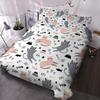 Cute Colored Cat Bedding Three-Piece Quilt Cover