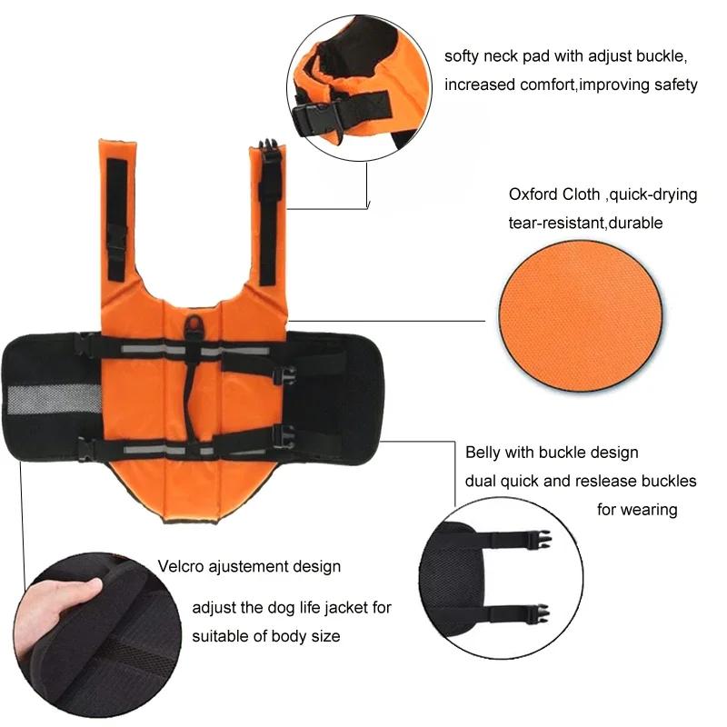 Жилеты для собак Adjustable Pet Dog Life Jacket With Reflective Strips Dog Flotation Vest For Cat Small Medium Large Dogs Swimming