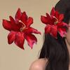 1 пара женских заколок для волос с большим цветочным декором, боковые шпильки для волос, не повреждающие волосы, не выцветающие аксессуары для волос