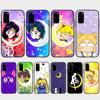 DT23 Sailor Moon Case for iPhone 16 15 Plus 14 13 12 11 Pro 8 7 6S 6 SE 5S X XR XS Max Realme C30 C33 C31 9I Huawei P30 Black Soft Cover
