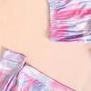 2pcs/Set Tie Dye Hoodie Short Sweatshirt Top + Jogger Pants Set Fashion Girls Outdoor Clothes Party Gift