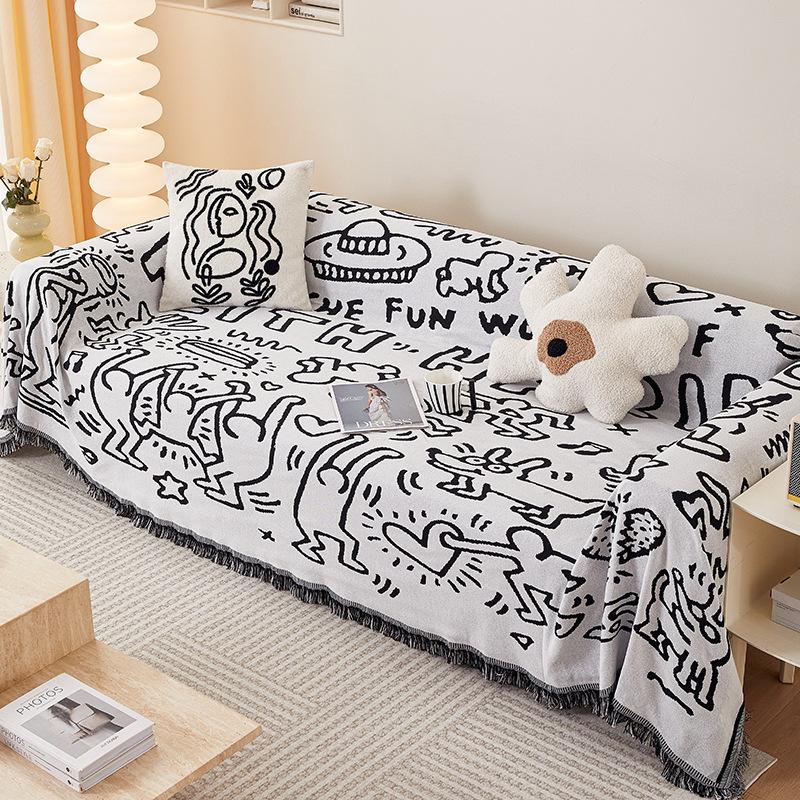 Чехол для дивана в стиле ретро в японском стиле, пледы для гостиной, парная позиция, летний кемпинг, пикник, чехол для одеяла Maneki-neko