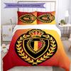 Belgium Football Printed Bedding 3 Piece Set Cozy Breathable Bed Cover Set as Housewarming Holiday Gift
