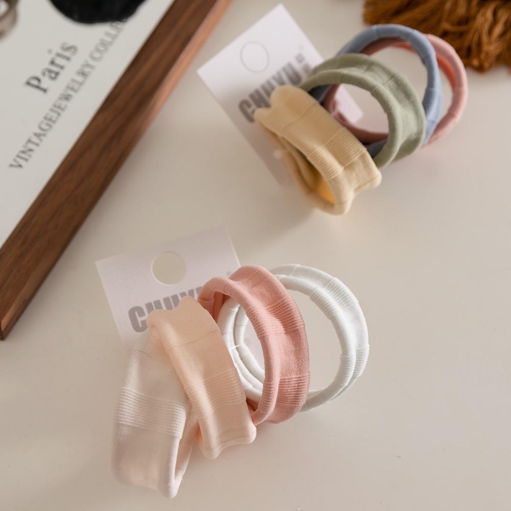 4pcs/set Seamless Hair Rope Set Macaron Color Elastic Hair Rings Simple Towel Hair Ties  Girl