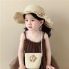 Korean Style Floral Straw Hat Spring Summer Baby Sun Hat Trendy Children Straw Hats  for Kids