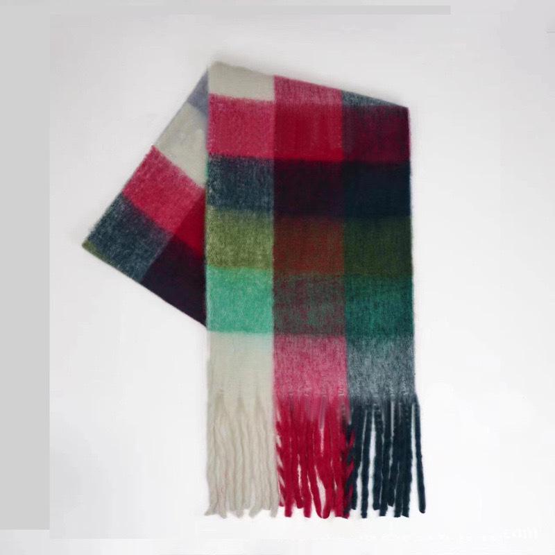 Rainbow Scarf: Women's Colorful Plaid Winter Shawl - Trendy, Warm, and Versatile for Students and Couples