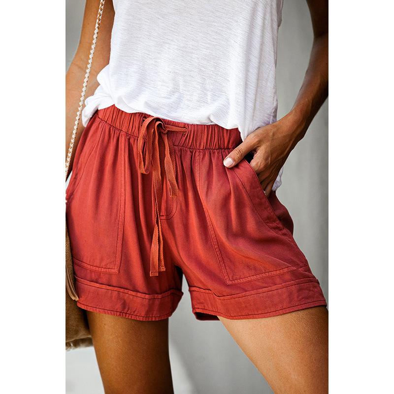 Женские летние модные шорты с леопардовым принтом, свободные эластичные удобные короткие брюки