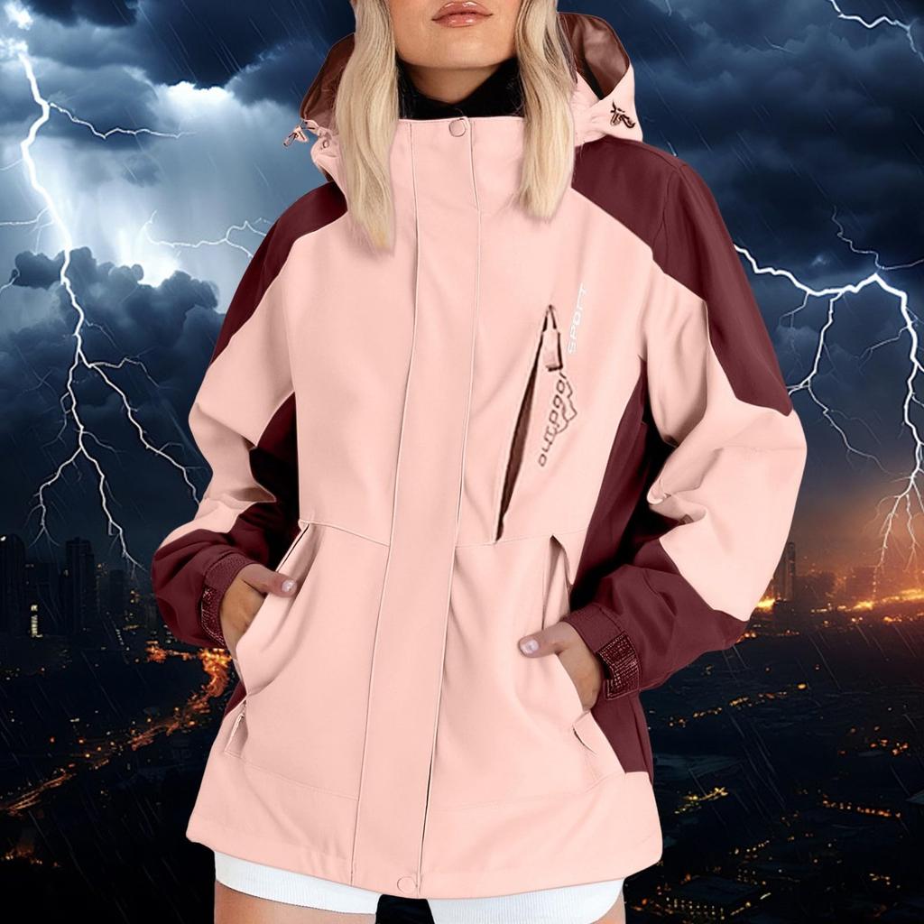 Женский однотонный костюм для улицы с капюшоном и длинными рукавами, ветрозащитная и водонепроницаемая тонкая куртка Ehplore