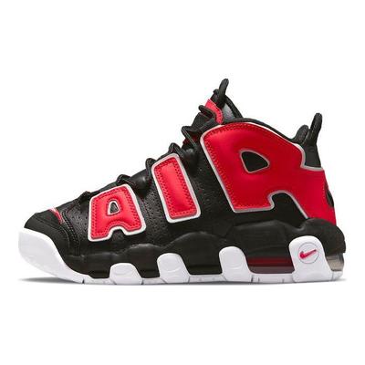 Air More Uptempo GS Black University Red Детские кроссовки Белые DM3190-001