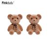 Винтажные флокированные милые серьги-подвески в виде медведя и кролика из бархата, модные трендовые серьги-подвески, женские украшения PD2377
