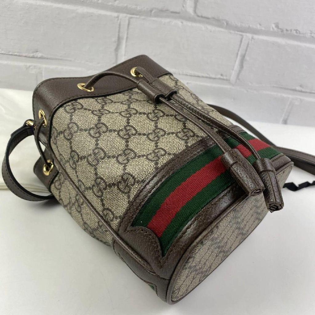 [Pre-Owned] Gucci Ophidia Mini Bucket Bag 'Beige/Ebony' - Excellent #U3PBZ8