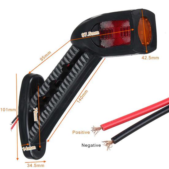 2шт прицеп грузовик караван автомобиль боковой габаритный фонарь указатель поворота стоп-сигнал