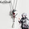 Game Genshin Impact The Knave Arlecchino Cosplay Necklace Unisex Chain Choker Alloy Pendant Jewelry Hip-pop Accessory Props Gift